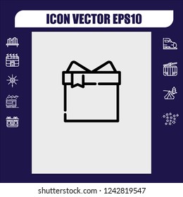 Gift with ribbon icon vector