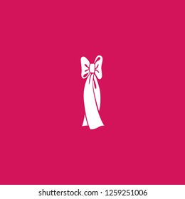 gift ribbon icon vector. gift ribbon sign on pink background. gift ribbon icon for web and app
