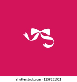 gift ribbon icon vector. gift ribbon sign on pink background. gift ribbon icon for web and app