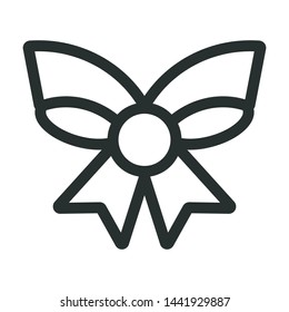 gift ribbon - minimal line web icon. simple vector illustration. concept for infographic, website or app.