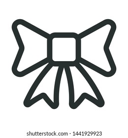gift ribbon - minimal line web icon. simple vector illustration. concept for infographic, website or app.