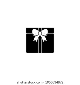 Gift with ribbon, present, ribbon simple icon vector illustration