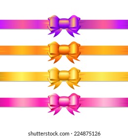 Gift ribbons in white background