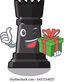 With gift rook chess in the character shape