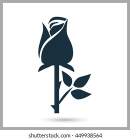 Gift rose icon on the background