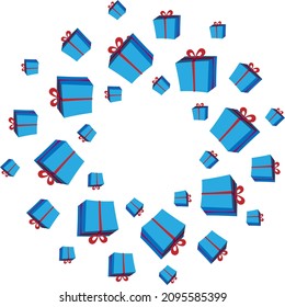gift round circle present blue