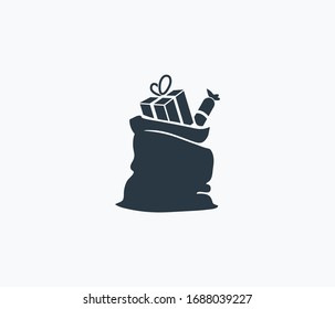 Icono del saco de regalo aislado en fondo limpio. Icono de dibujo concepto de saco de regalo en estilo moderno. Ilustración vectorial para el diseño de la interfaz de usuario de la aplicación del logotipo móvil web.