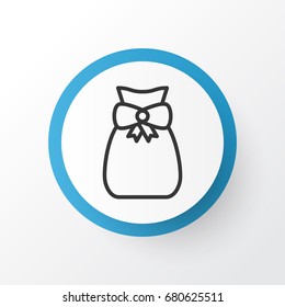 Gift Sack Icon Symbol. Premium Quality Isolated Present Pouch Element In Trendy Style.