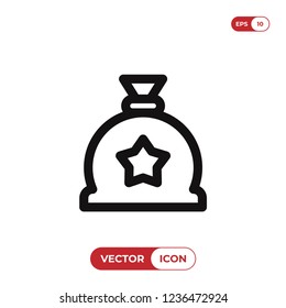 Gift sack vector icon