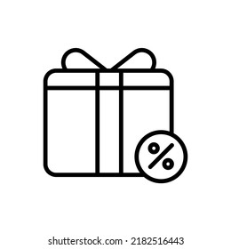 gift sale, giftbox with discount icon vector