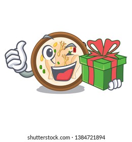 With gift samgyetang in the a character shape