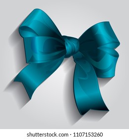 Gift satin ribbon bow, vector