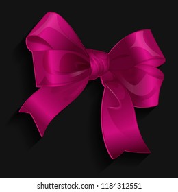 Gift satin ribbon bow, vector