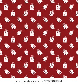 Gift Seamless Pattern, hand drawn gift boxes doodles background, Vector Illustration.