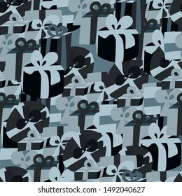 Gift seamless pattern in Modern Cartoon style for creative design. Vector illustration