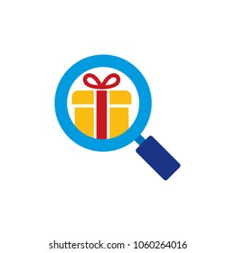 Gift Search Logo Icon Design
