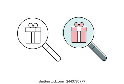 gift. to send. to receive a gift. holiday. vector. on a white background. icons. black lines.