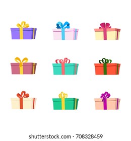 Gift set, christmas gifts on white background