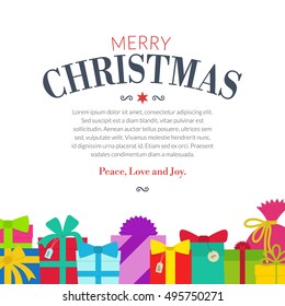 Gift set - christmas presents, anniversary celebration vector illustration boxes