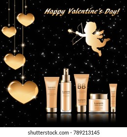 Gift set of cosmetics for St. Valentine's Day