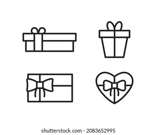 gift set icon. high quality icons suitable for graphic assets for valentine and christmas, internet, web design, apps, drawing and coloring books, print media, etc. EPS 10 vector line icon