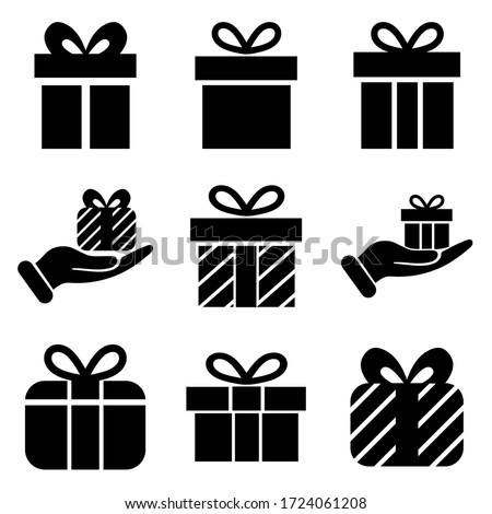 Gift set icon, isolated on white background