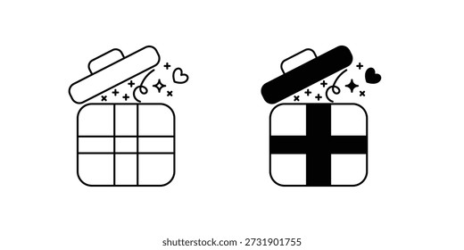 Icono de conjunto de regalo con fondo blanco Vector Ilustración de stock
