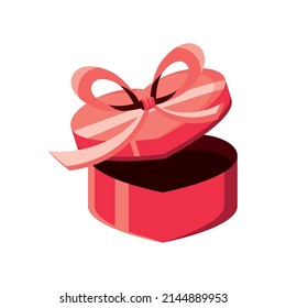 corazón con forma de regalo con icono de arco
