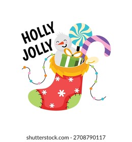Gift shoe  vector sticker illustration.