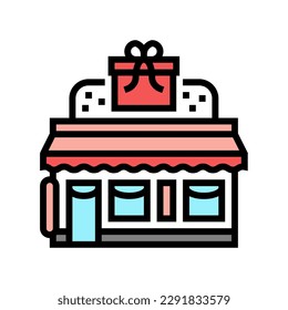 gift shop shop color icon vector. gift shop shop sign. isolated symbol illustration