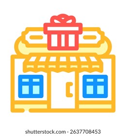 gift shop shop color icon vector. gift shop shop sign. isolated symbol illustration