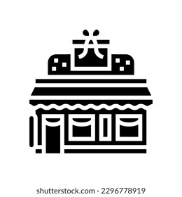 gift shop shop glyph icon vector. gift shop shop sign. isolated symbol illustration