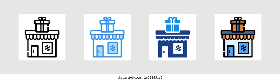 Gift Shop Icon Collection Set Multiple Style