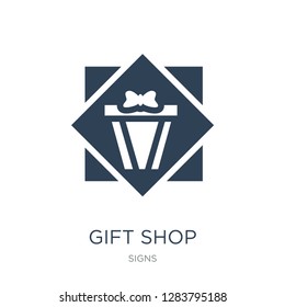 gift shop icon vector on white background, gift shop trendy filled icons from Signs collection, gift shop vector illustration