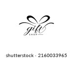 Gift shop initial handwriting vector logo design, gift shop logo design, gift vector logo design