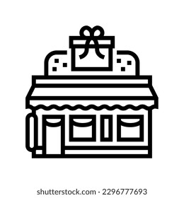 vector de icono de la línea de tienda de regalos. signo de tienda de regalos. símbolo de contorno aislado ilustración negra