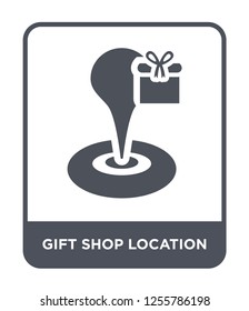 gift shop location icon vector on white background, gift shop location trendy filled icons from Maps and locations collection, gift shop location simple element illustration