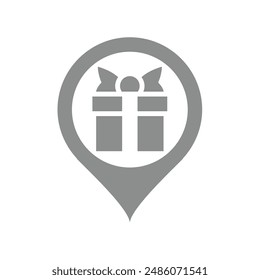 Gift shop location pin. Store map direction vector icon.