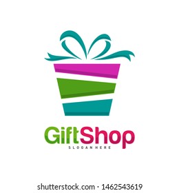 Gift Shop Logo Design Concept Vector, Template, Colorful, Emblem, Design Concept, Creative Symbol, Icon