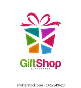 Gift Shop Logo Design Concept Vector, Template, Colorful, Emblem, Design Concept, Creative Symbol, Icon