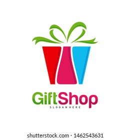 Gift Shop Logo Design Concept Vector, Template, Colorful, Emblem, Design Concept, Creative Symbol, Icon