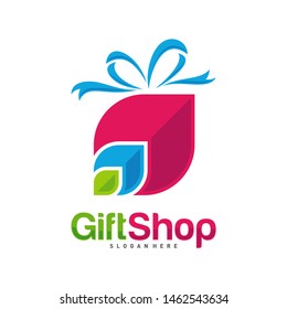 Gift Shop Logo Design Concept Vector, Template, Colorful, Emblem, Design Concept, Creative Symbol, Icon