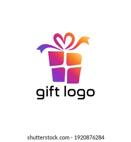 Gift Shop Logo Design Concept Vector, Template, Colorful, Emblem, Design Concept. vector logo box with gifts