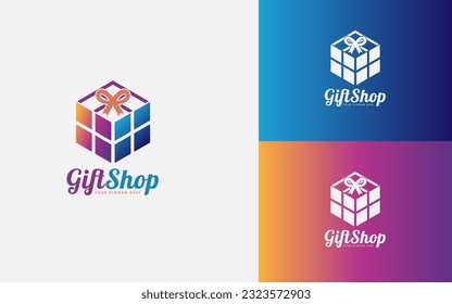 Vector de diseño de logotipo de tienda de regalos.