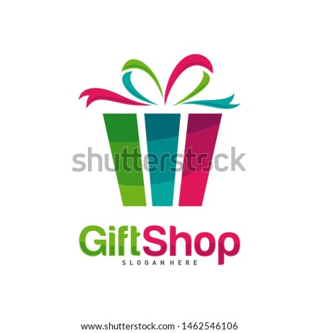 Gift Shop Logo Design Concept Vector, Template, Colorful, Emblem, Design Concept, Creative Symbol, Icon