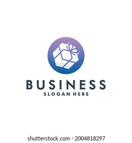 Gift shop logo modern design vector