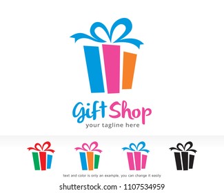 Gift Shop Logo Symbol Template Design Vector, Emblem, Design Concept, Creative Symbol, Icon