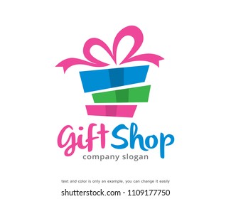 Gift Shop Logo Symbol Template Design Vector, Emblem, Design Concept, Creative Symbol, Icon