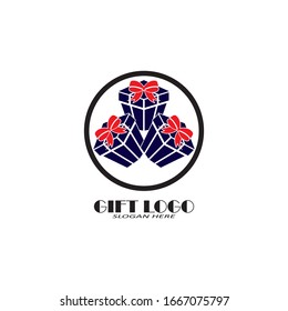 Símbolo de diseño de plantilla de logotipo de tienda de regalos, emblema, concepto de diseño, símbolo creativo, icono
