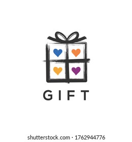 Gift Shop Logo Symbol Template Design Vector, Emblem, Design Concept, Creative Symbol, Icon, Design element for logo, poster, card, banner, emblem, t shirt. Vector illustration